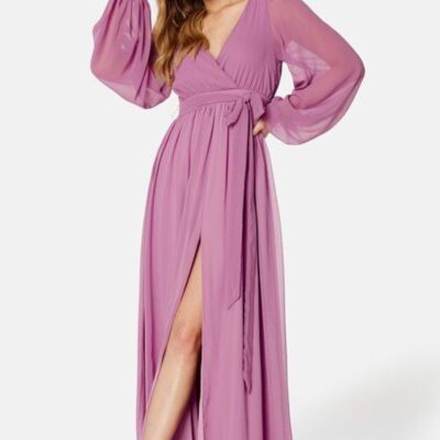 H T Goddiva Morsiusneitojen Mekot | Long Sleeve Chiffon Dress